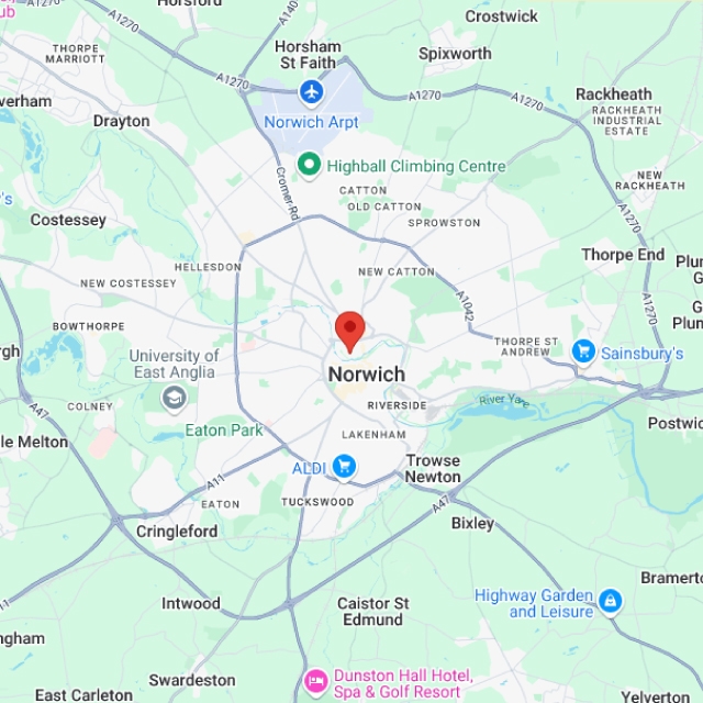 Google maps location of Mary Monson Solicitors Norwich office