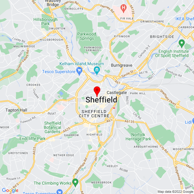 Google maps location of Mary Monson Solicitors Sheffield office