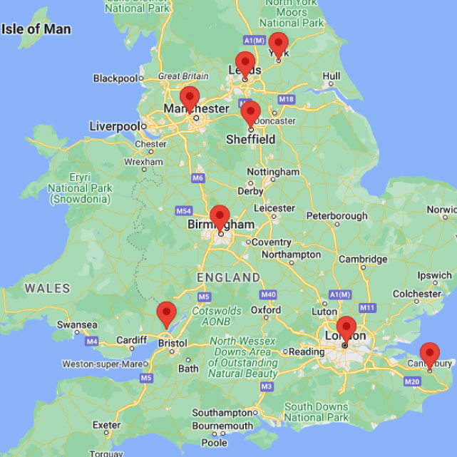 Mary Monson Solicitors offices pinned on the map