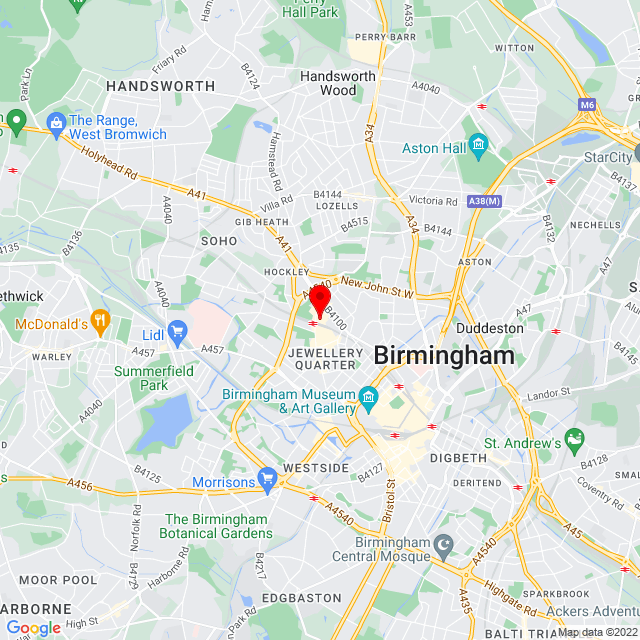 Google maps location of Mary Monson Solicitors Birmingham office